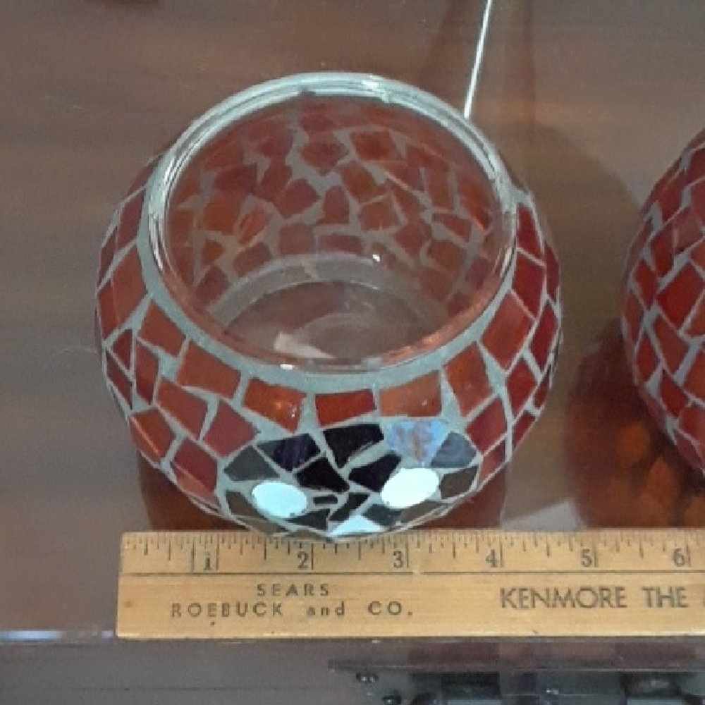 Mosaic Skull Candle Holders - Picture 7 of 8